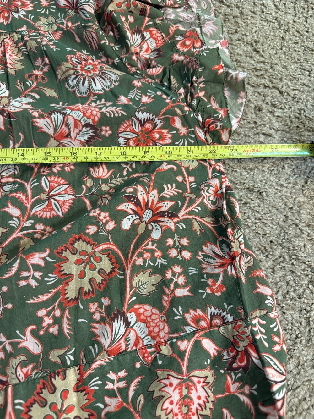 Sundance Women’s Green Floral Smocked Top - Picture 8 of 9